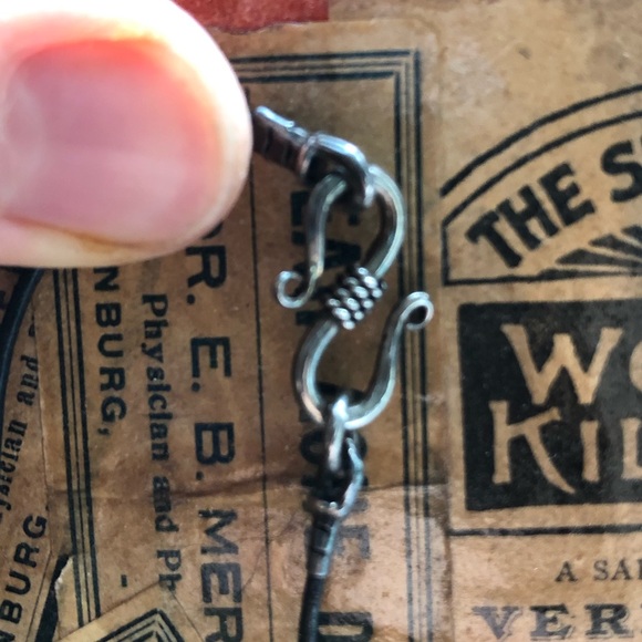 Leather and sterling silver necklace NWOT - Picture 3 of 7